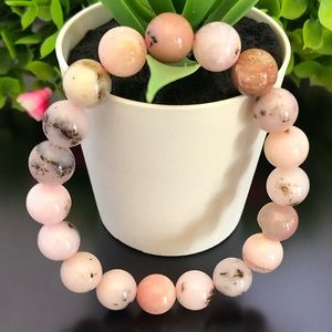 Pink Opal 8mm Natural Stone Beads Stretchable Bracelet